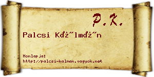 Palcsi Kálmán névjegykártya